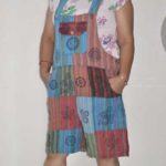 Stonewashed Patchwork Cotton Jumpsuit