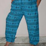 OM Print Loose Cotton Trousers