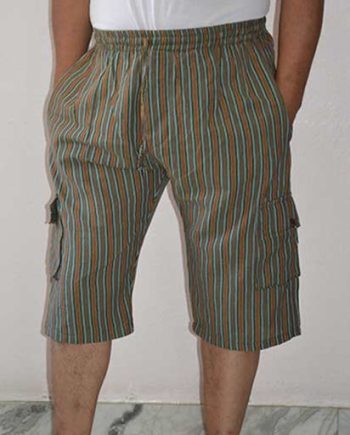 Stripe Cotton Box Pocket Pants