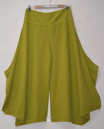 Enzyme Washed Flare Cotton Trousers