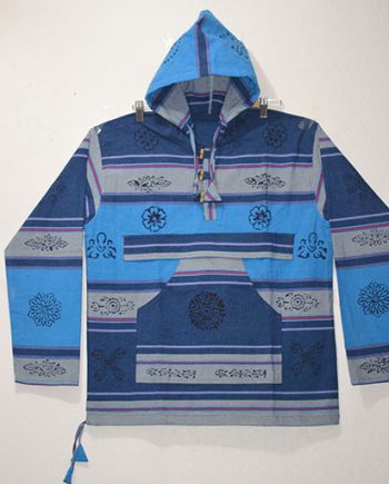 Block Print Cotton Hoodie