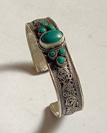 Filigree design White Metal Bangle