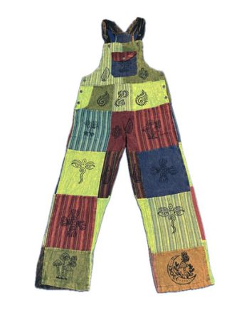 Patchwork Cotton Overalls
