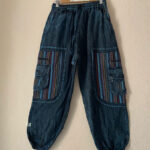 Stonewashed Loose Cotton Trouser