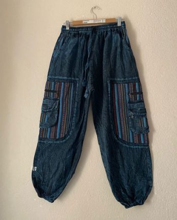 Stonewashed Loose Cotton Trouser