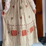 Stonewashed Handwork Long Viscose Skirt