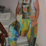 Tie Dyed Patchwork Cotton Dungarees
