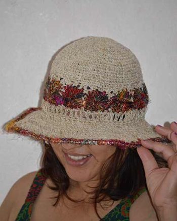 Recycled Silk Flower Hemp Hats