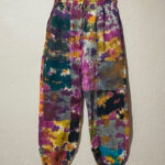 Tie Dyed Patchwork Cotton Trousers