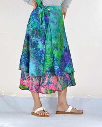Silk Tie Dyed Wrapper Skirt
