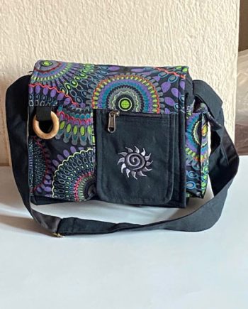 Spiral Embroidered Handwoven Cotton Bags
