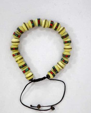 Hand Carved Bone Bead Bracelet