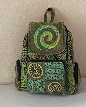 Stonewashed Patchwork Cotton Backpack