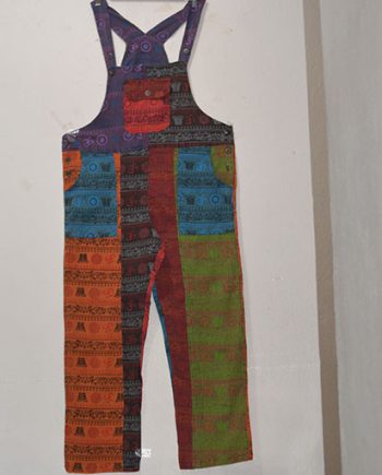 Patchwork Cotton OM Print Overalls