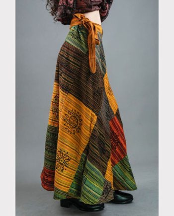 Patchwork Cotton Wrap Skirts