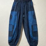 Stonewashed Loose Cotton Trousers