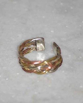 Hand Carved Three Metal Rings