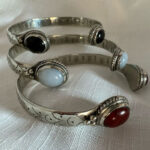 Two Stone White Metal Bracelet
