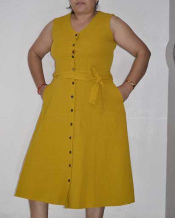 Enzyme Wash Midi Cotton Dresses