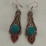 Turquoise Stone Inlaid Earrings