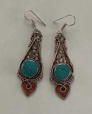 Turquoise Stone Inlaid Earrings