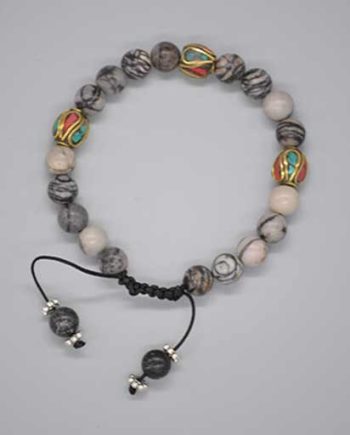 Stone With Metal Beads Bracelet