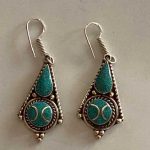 Nepalese Handmade Stone Inlaid Earrings