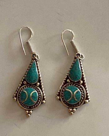 Nepalese Handmade Stone Inlaid Earrings