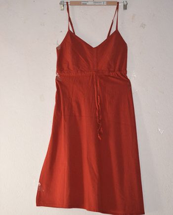 Enzyme Washed Cotton Strap Dress