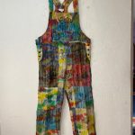 Tie Dyed Cotton Patchwork Dungarees