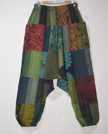 Joined Patches Cotton Aladdin Trousers