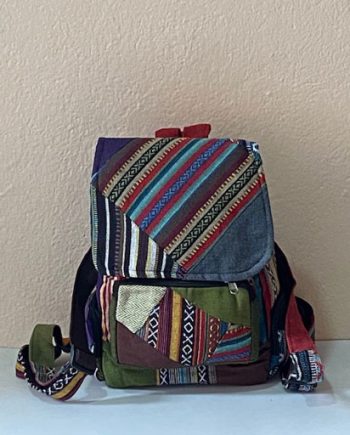 Joined Patches Cotton Backpacks