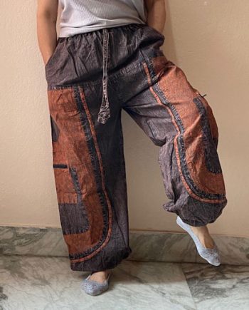 Stonewashed Cotton Loose Style Pants