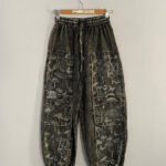 Mushroom Printed Cotton Trousers