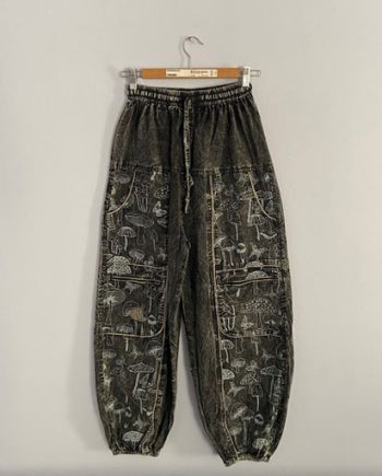 Mushroom Printed Cotton Trousers