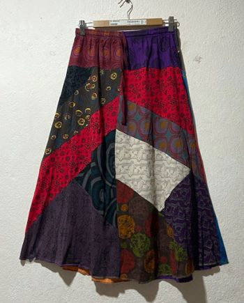 Patchwork Cotton Long Skirts