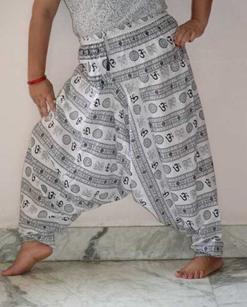 OM Print Cotton Aladdin Trousers