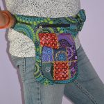 Multi Color Patch Cotton Waist Bag