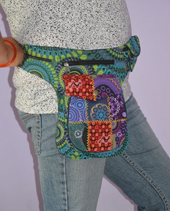 Multi Color Patch Cotton Waist Bag