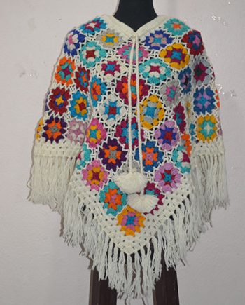 Crochet Woolen Patch Ponchos