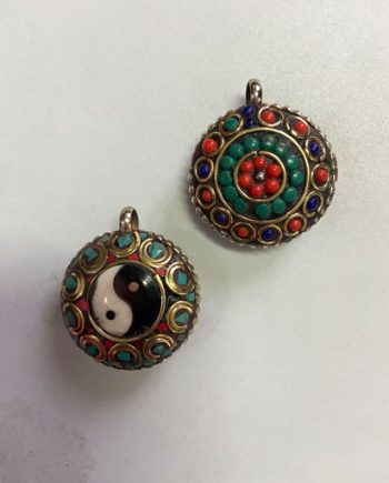 Ying Yang Stone Inlaid Pendent