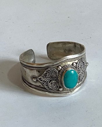 Hand Carved White Metal Bangle