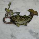 Antique Brass Iron Fish Lock