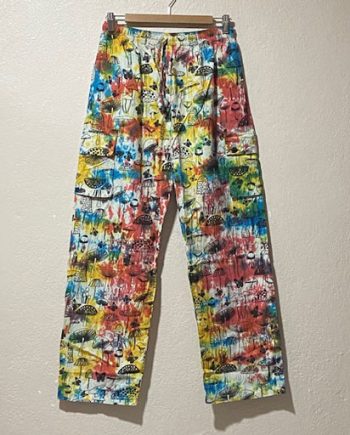 Mushroom Printed Cotton Trousers