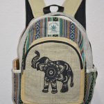 Elephant Print Hemp Backpack
