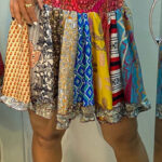 Funky Silk Short Patch Skirts