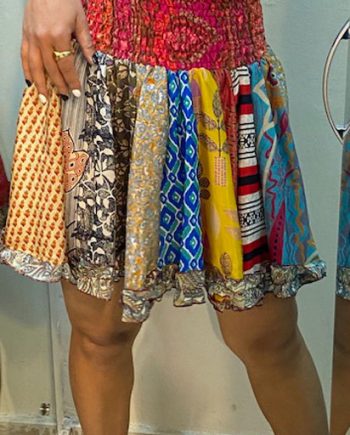 Funky Silk Short Patch Skirts