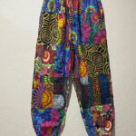Multicolor Patches Cotton Trousers
