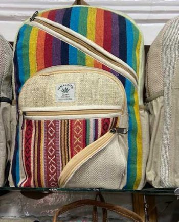 Multiple Zipper Pocket Hemp Backpack