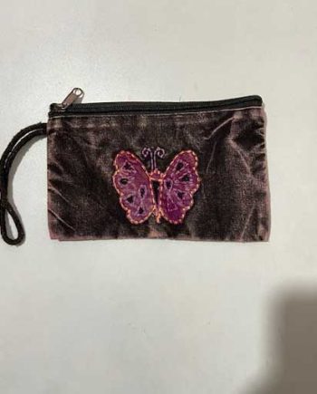 Patched Butterfly Cotton Purse